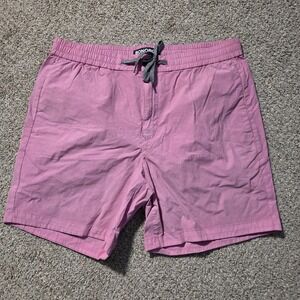 Bonobos Shorts Mens Size L 7" Inseam Shorts‎ Elastic Waist Pull On Pink